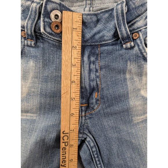 Miss Me Jeans Womens Size 29 Blu eDistressed Faded Whiskers Classic Flared Boho - Picture 8 of 16